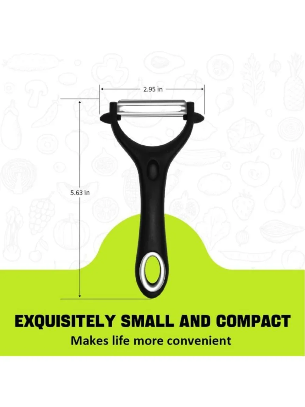 10-Pack Ergonomic Vegetable & Potato Peelers with Soft-Touch Handles - Black
